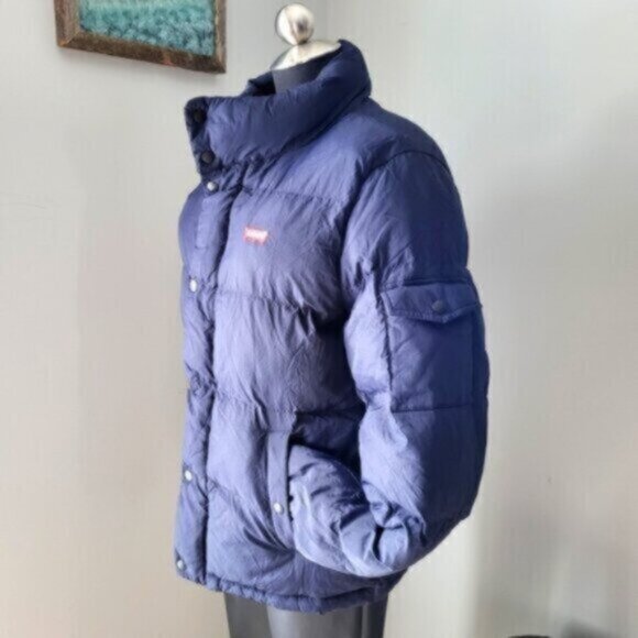 Levi’s Winter Bubble  Puffer Coat Blue Men's  Sz Small - Picture 1 of 14